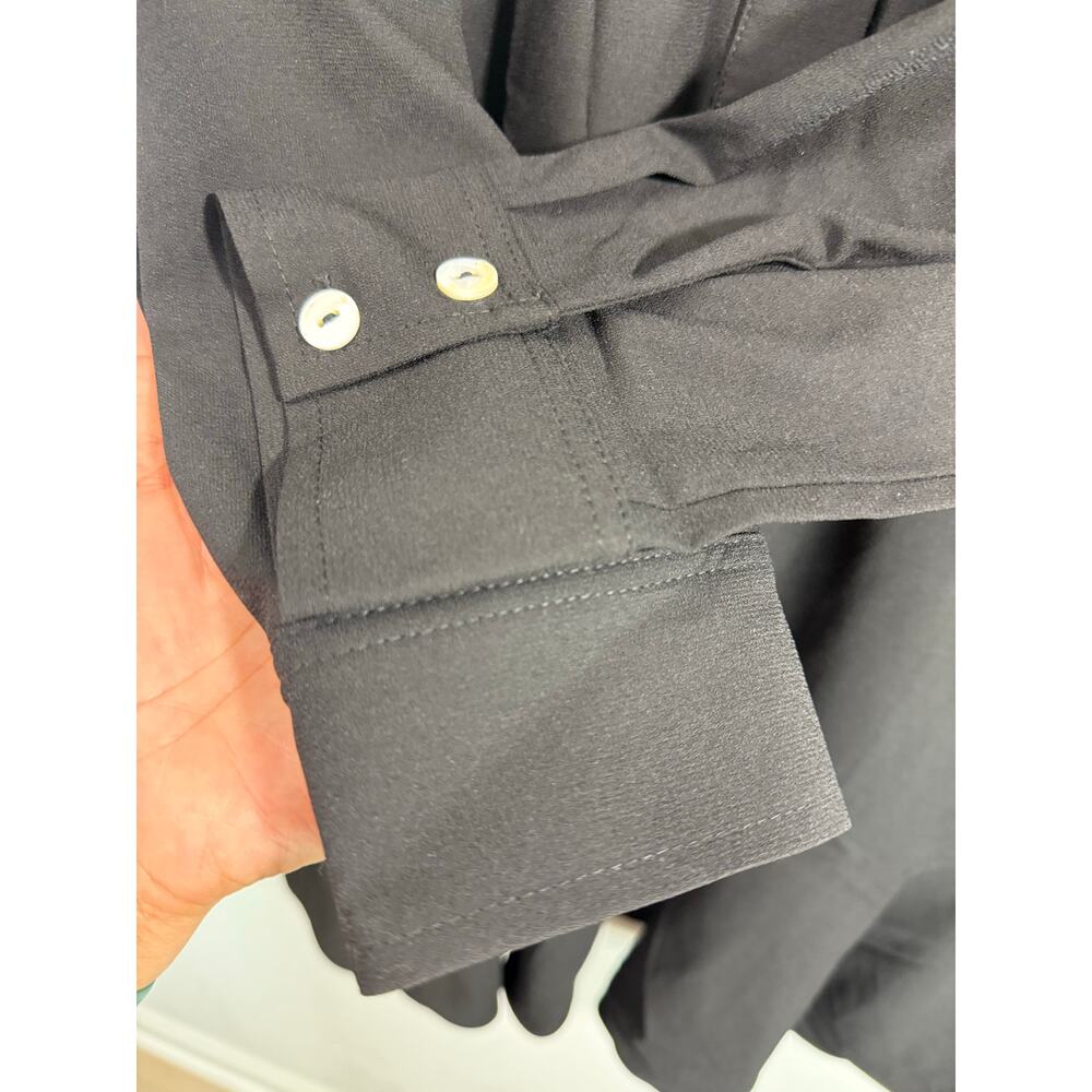 NWOT Pomander Place x Tuckernuck Black Crepe Callahan Shirt Dress Long Sleeve L - Picture 11 of 14